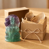Statue Ganesh en Fluorite Multicolore, Pierre Naturelle 10 cm