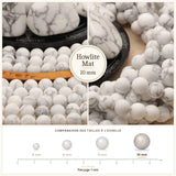 Grosses perles Howlite Mat 10 mm, Qualité AAA