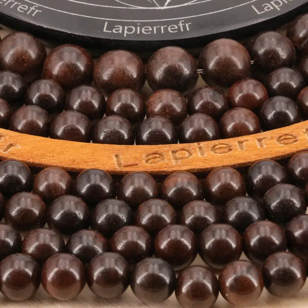 Grosse perle ronde en bois de santal naturel de 10 mm