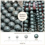 Grosses perles Pyrite à facettes 10 mm