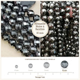 Grosses perles Hématite Noire à facettes 10 mm