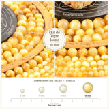 Grosses perles Œil de Tigre Jaune 10 mm, Qualité AAA