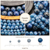 Grosses perles Cyanite 10 mm, Qualité AA+
