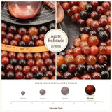 Grosses perles Agate Rubanée 10 mm, Qualité AAA