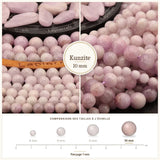 Grosses perles Kunzite 10 mm, Qualité AA+