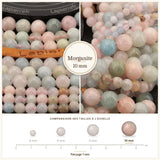 Grosses perles Morganite 10 mm, Qualité AAA