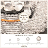 Grosses perles Cristal de Roche à inclusions 10 mm, Qualité AAA