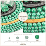 Grosses perles Malachite 10 mm, Qualité AAA