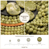 Grosses perles Serpentine Verte 10 mm, Qualité AAA