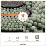 Grosses perles Jade Vert type Birmanie 10 mm, Qualité AAA