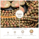 Grosses perles Unakite 10 mm, Qualité AA+