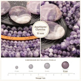 Grosses perles Améthyste Chevron 10 mm, Qualité AAA