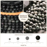 Grosses perles Obsidienne Œil Céleste 10 mm, Qualité AAA