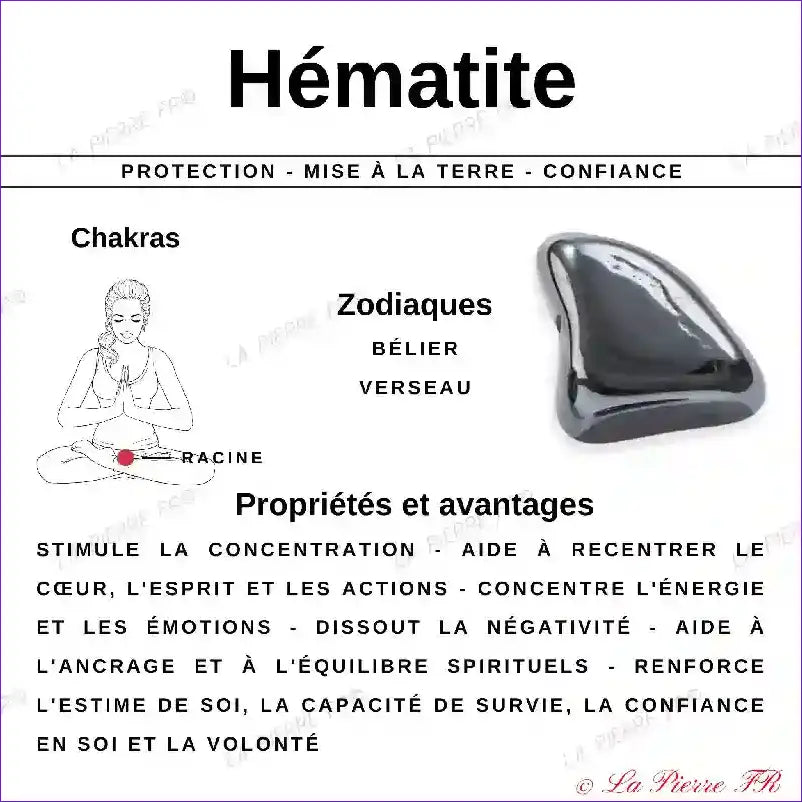Hématite (Brésil) - Lot de 4 Pierres Roulées (2-3cm) minéraux