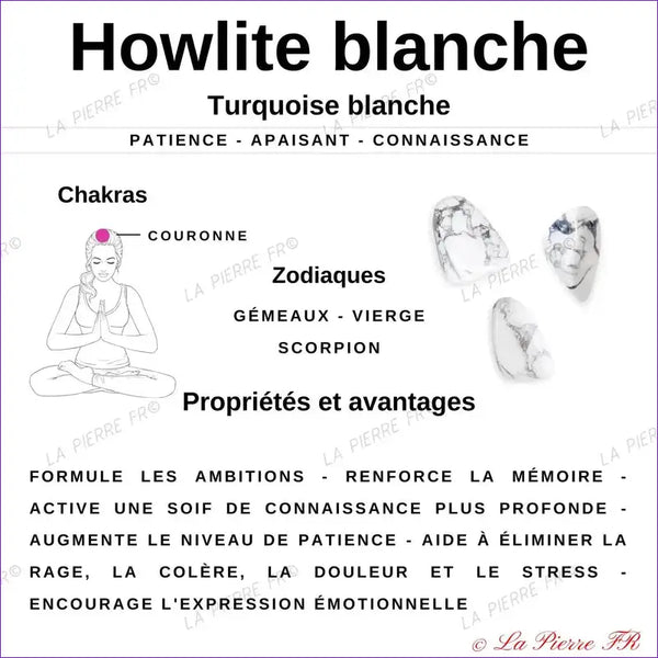 Perles Heishi Howlite blanche naturelle 4mm - La Pierre FR