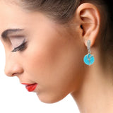 Boucles d'Oreilles Turquoise Boule 10 mm, Argent 925 Rhodié (Fomalhaut)