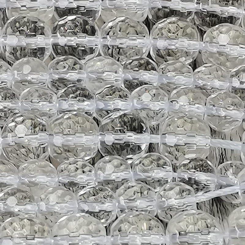 Perles de cristal de roche facettées et percées, qualité AAA
