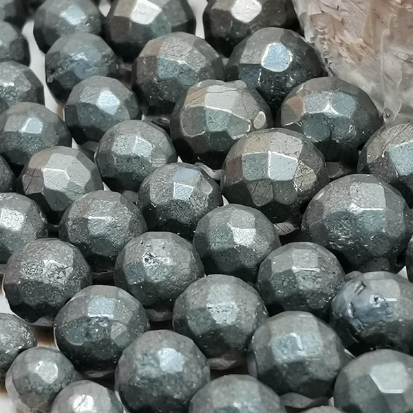 Perles de pyrite facettées pour création de bijoux