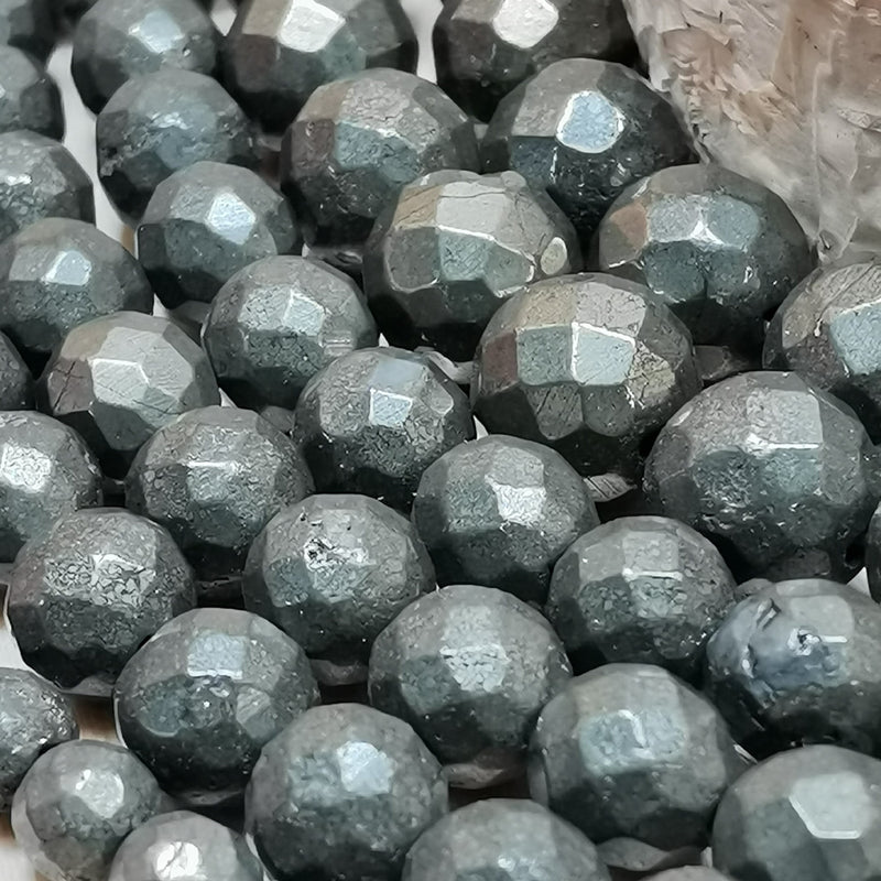 Perles de pyrite facettées pour création de bijoux