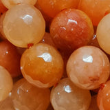 Perles d'Aventurine Orange facettées 4, 6, 8 et 10 mm — Fil de 36 cm