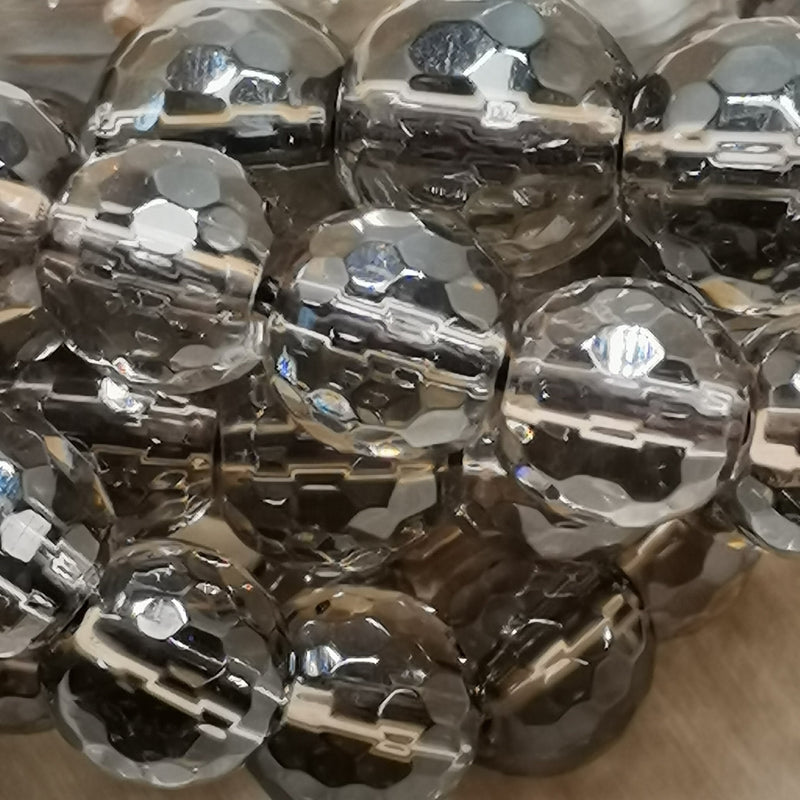 Perles de quartz fumé facettées et percées, qualité AAA