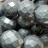Perles de Pyrite facettées 4, 6, 8 et 10 mm — Fil de 36 cm