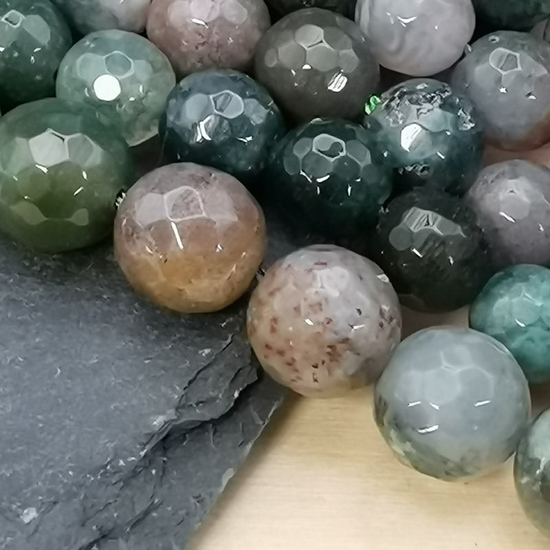 Perles d'agate indienne en 4, 6, 8 et 10 mm