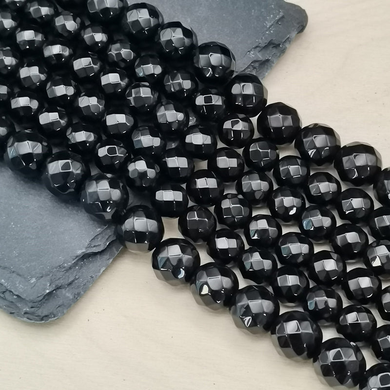 Perles d'onyx noir en 4, 6, 8 et 10 mm