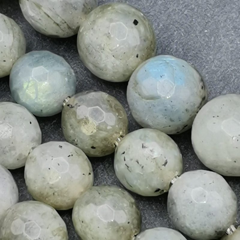 Fil de 36 cm de perles de labradorite naturelles