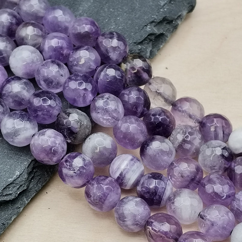 Perles naturelles d'améthyste chevron pour bijoux
