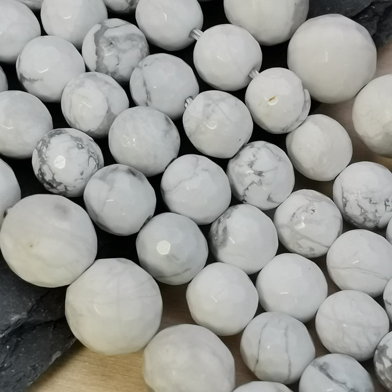 Perles naturelles de howlite blanche pour bijoux
