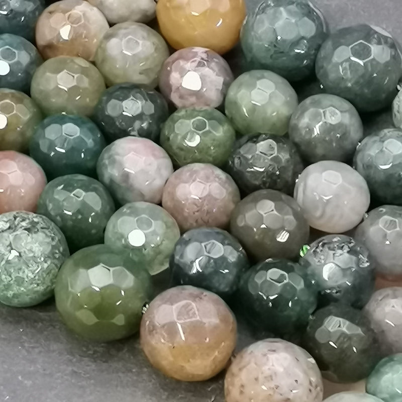 Perles naturelles d'agate indienne multicolores pour bijoux
