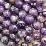 Perles d'Améthyste facettées 4, 6, 8 et 10 mm — Fil de 36 cm