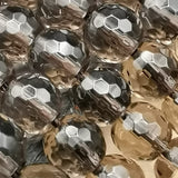 Perles de Quartz Fumé facettées 6, 8 et 10 mm — Fil de 36 cm