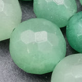 Perles d'Aventurine Verte facettées 4, 6, 8 et 10 mm — Fil de 36 cm