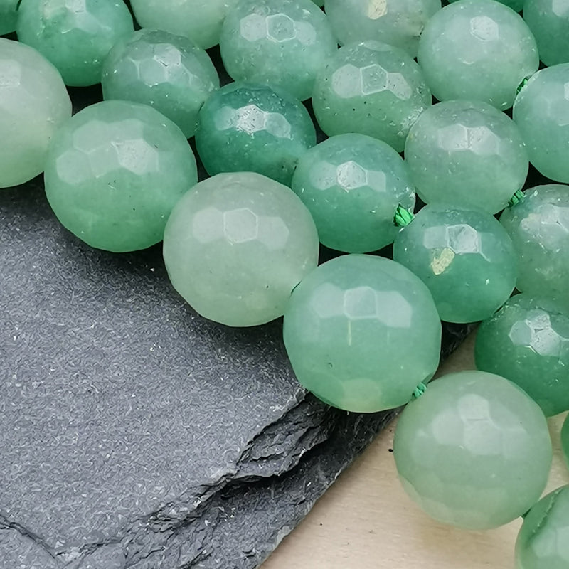 Perles d'aventurine verte en 4, 6, 8 et 10 mm