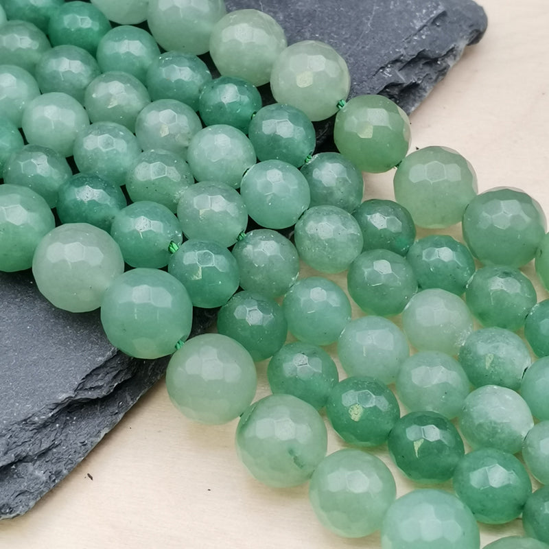 Perles naturelles d'aventurine verte pour bijoux