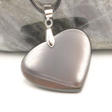 Pendentif Cœur en Obsidienne Œil Céleste — Pierre naturelle du Mexique