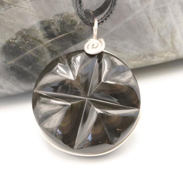 Pendentif étoile en obsidienne œil céleste — La Pierre FR