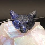 Pendentif Tête de Loup en Sodalite — Pierre naturelle sculptée