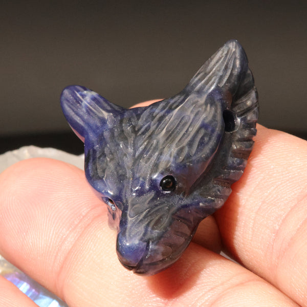 Dimensions du pendentif loup en sodalite, 30 x 35 mm