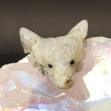 Pendentif Tête de Loup en Labradorite — Pierre naturelle de Madagascar