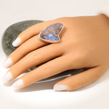 Bague Opale Boulder d'Australie en argent (Grand Récif)