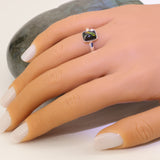Bague Opale Noire d'Éthiopie en argent (Étincelle)