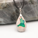 Pendentif Opale Bleue Verte du Mexique (Caraïbe)