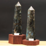 Obélisque en Labradorite de Madagascar — Pointe polie à la main, sélection B