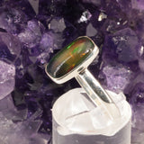 Bague Opale Noire d'Éthiopie en argent (Nuit de Feu)