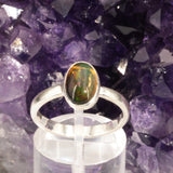 Bague Opale Noire d'Éthiopie en argent (Nocturne)