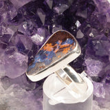 Bague Opale Boulder d'Australie en argent (Corail)