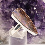 Bague Opale Boulder d'Australie en argent (Lagon)